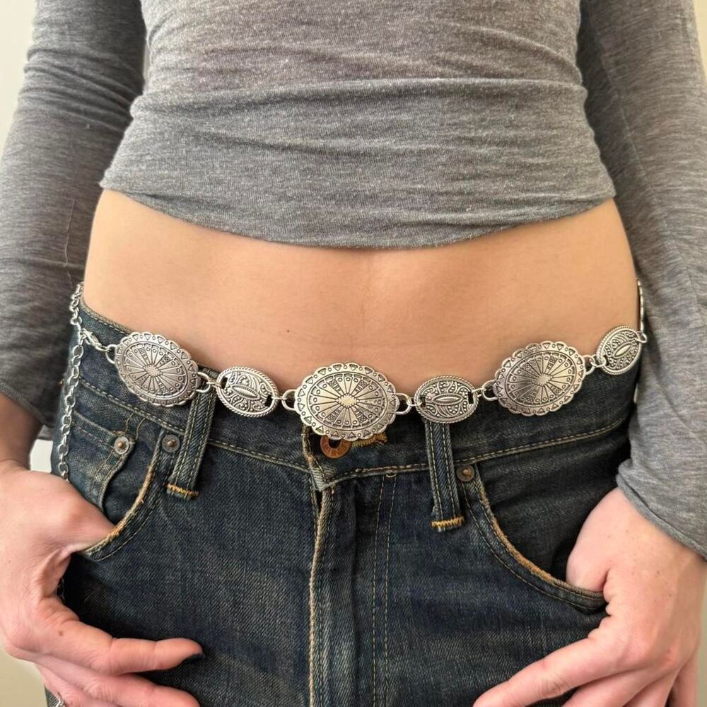 Unbranded Women's Silver and Grey Belt